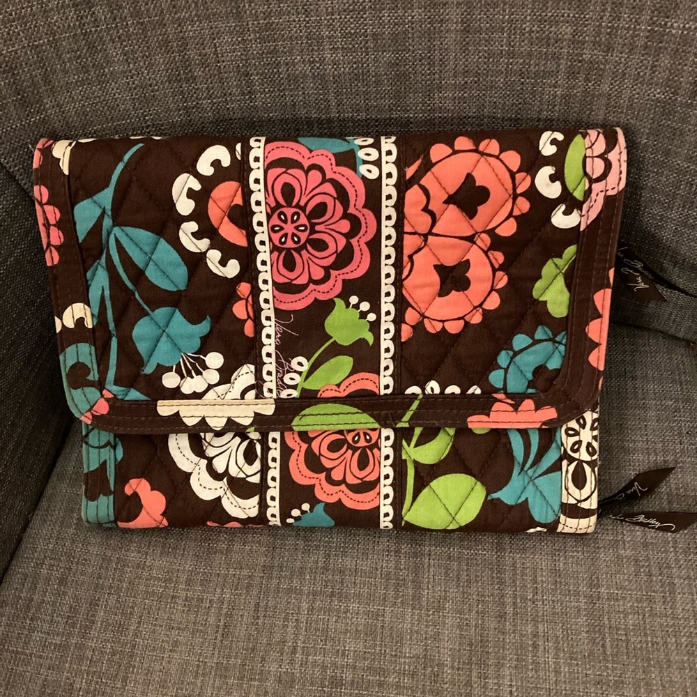 Vera Bradley Trifold Jewelry Makeup Folio Travel Bag Lilac Floral Print NWOT
